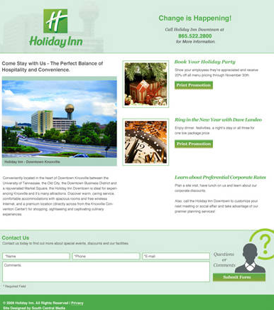 Landing Page - Holiday Inn